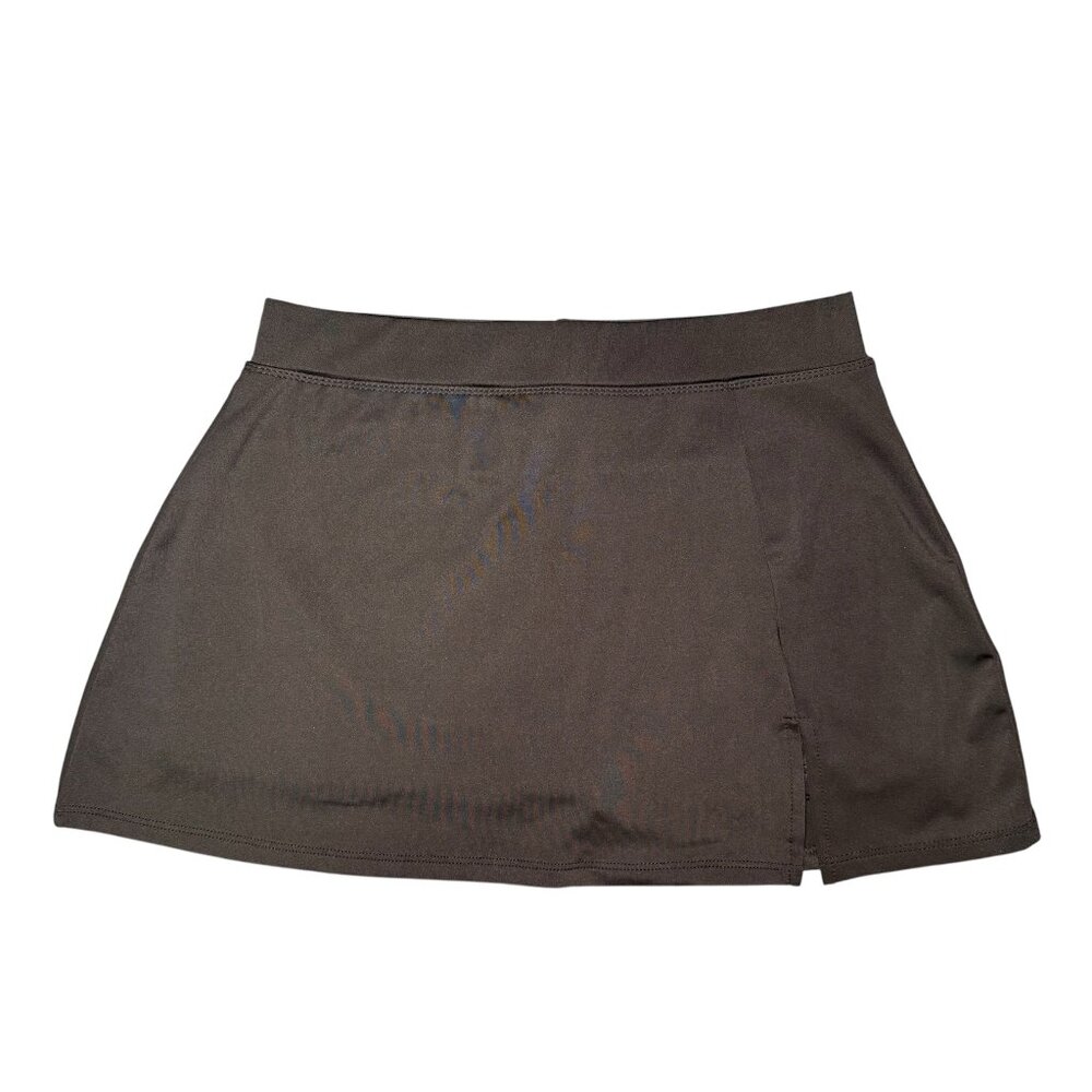 NWOT Black Bathing Suit Skirt with Built-In Shorts Swimwear Skort Size L